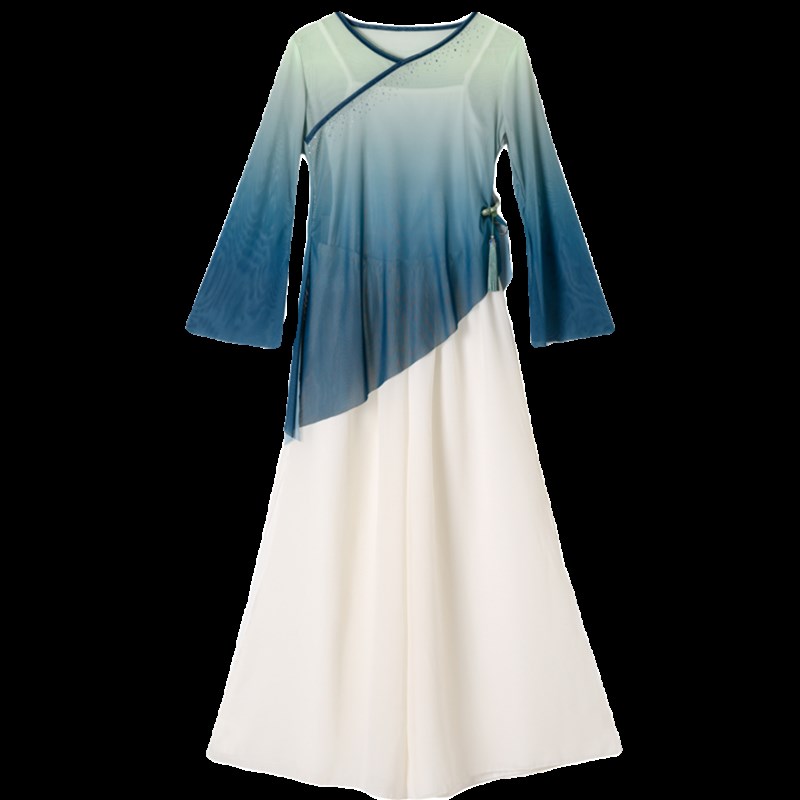 儿童古典舞纱衣练功服女童舞蹈服装身韵少儿中国舞演出服黑九分裤