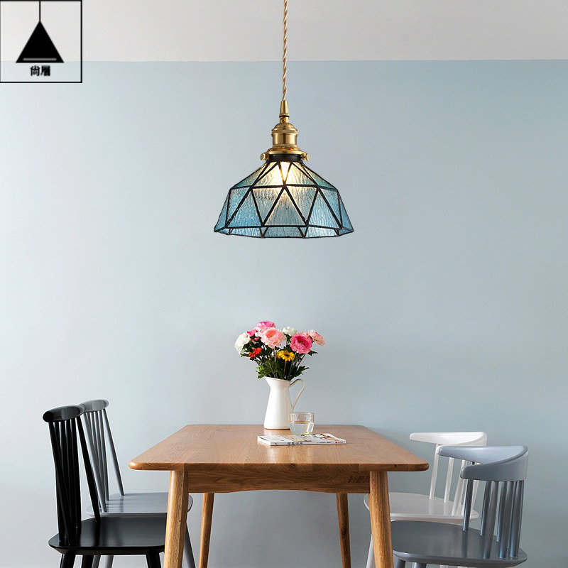 日式复古手作黄铜玻璃吊灯北欧个性民宿餐厅卧室床头过道玄关灯具,家装灯饰光源,床头/玄关/吧台/过道吊灯,淘宝优惠券,粉丝福利购,淘宝优惠卷