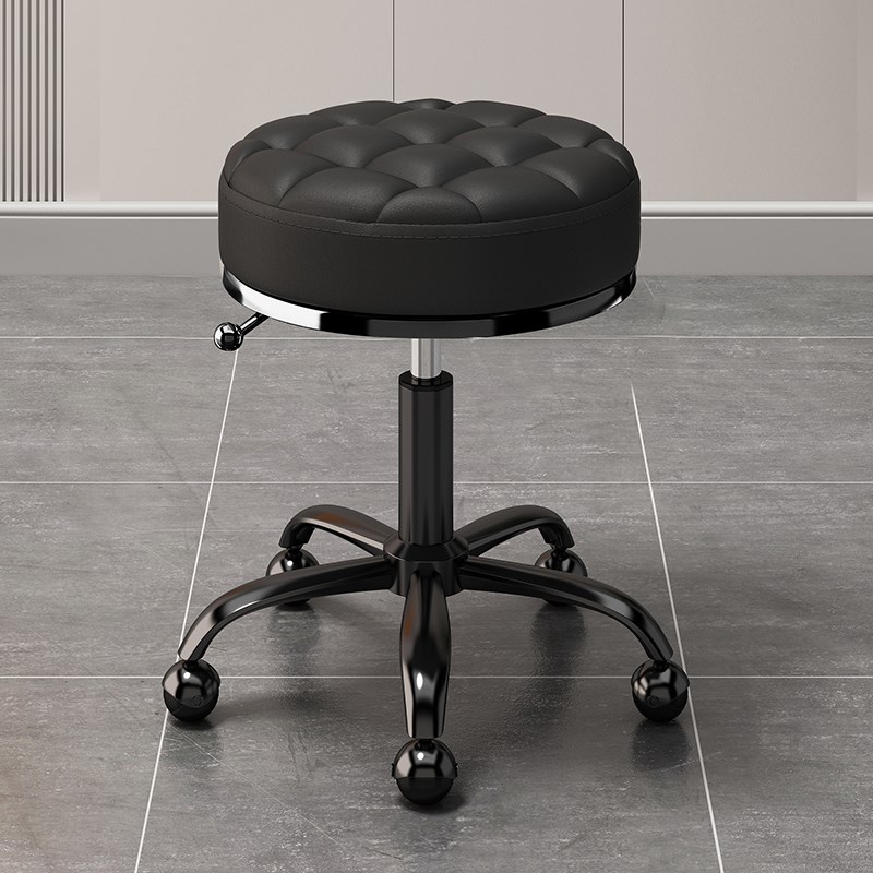 美容凳子滑轮旋转升降圆凳化妆梳妆凳美甲理发椅吧凳大工凳美发椅