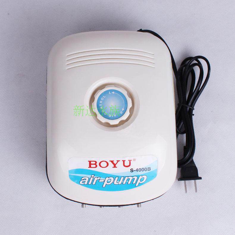博宇S-4000B四头鱼缸水族低噪音可调大小增氧鱼缸气泵9W气泵