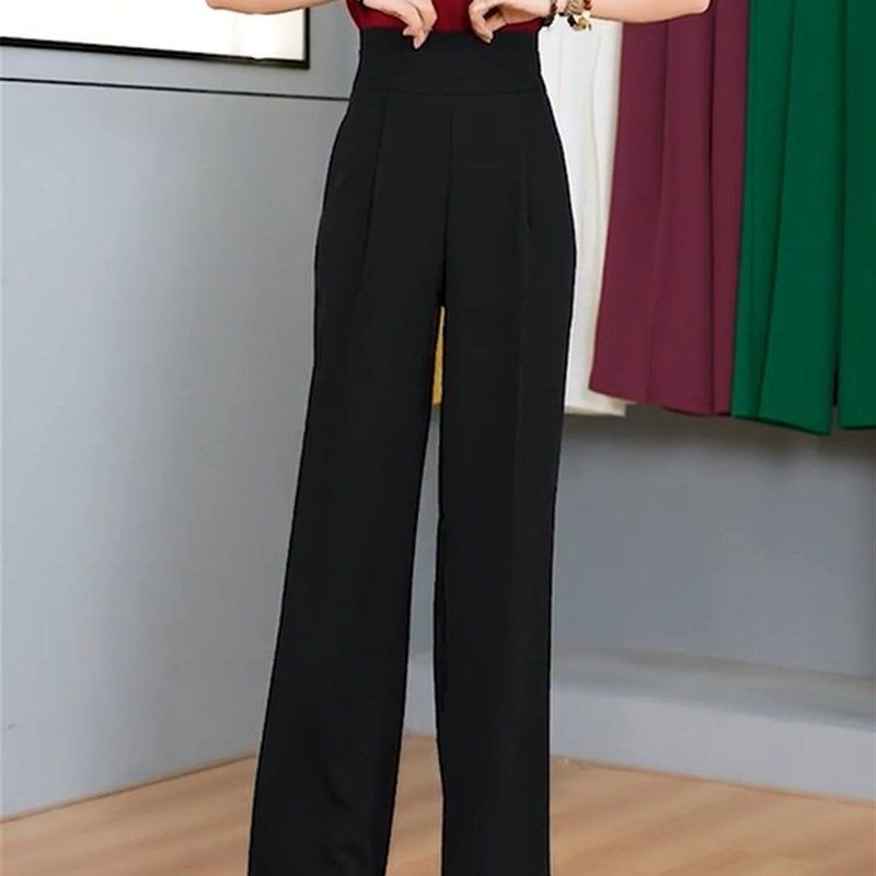 高级感垂感高腰阔腿裤女夏季新款宽松显瘦直筒西装裤薄款休闲长裤