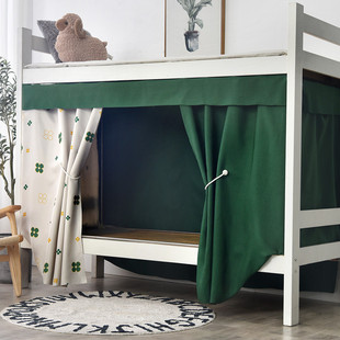 轻奢小花学生宿舍床帘蚊帐一体式上下铺物理遮光帘子泫雅寝室男女