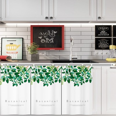 卡通动物柜子遮挡帘免打孔厨房橱柜粘贴式滑轨遮挡帘防水防油拉帘