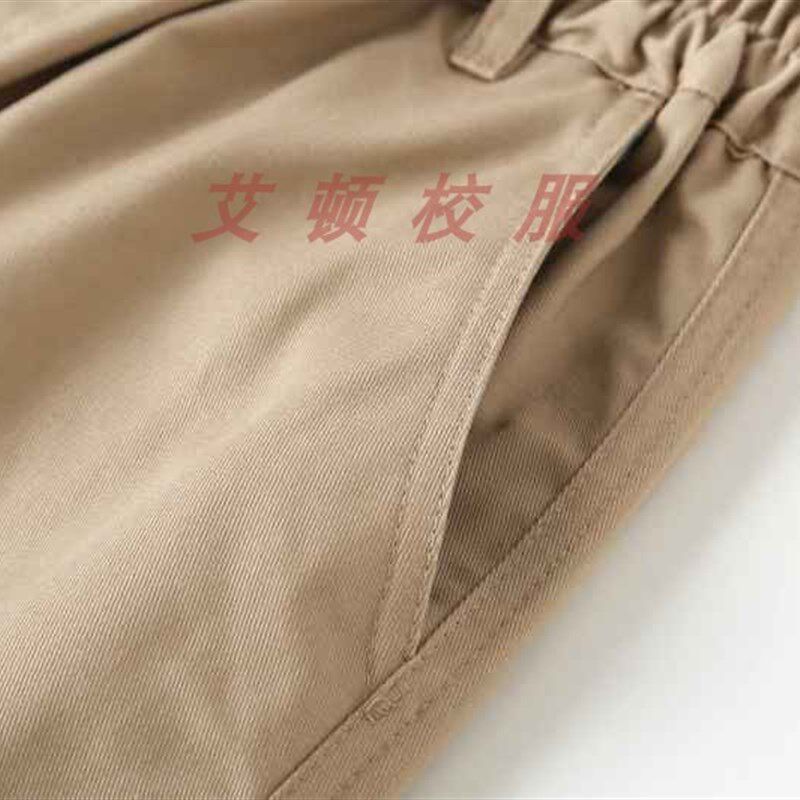 艾顿英伦风中小学生男女童休闲中裤 学生夏季卡其藏青短裤校服