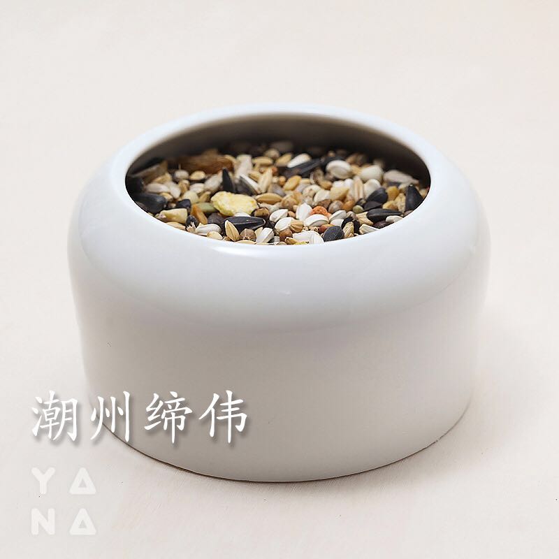 防撒鸟食罐喂鸟神器牡丹鹦鹉用品信鸽食槽鸟食盒陶瓷鸟杯防溅鸟碗