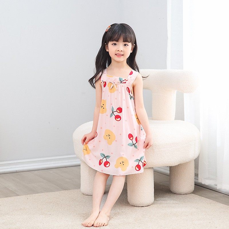 儿童夏季棉绸睡衣宝宝小女孩夏天绵绸薄款无袖睡裙女童公主家居裙,童装/婴儿装/亲子装,家居裙/睡裙,淘宝优惠券,粉丝福利购,淘宝优惠卷