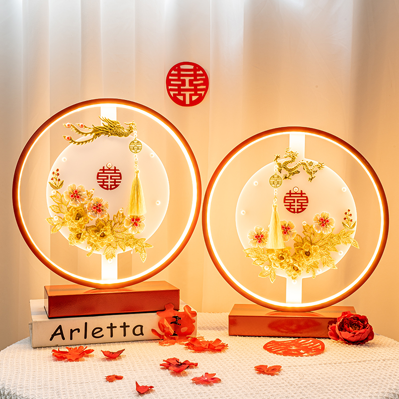 结婚台灯婚房床头灯卧室新娘陪嫁灯婚庆红色创意长明灯新婚礼物灯
