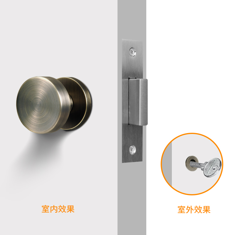 极窄门框隐形门锁专用卧室暗门把手白色黑隐藏圆形房间室内单面锁