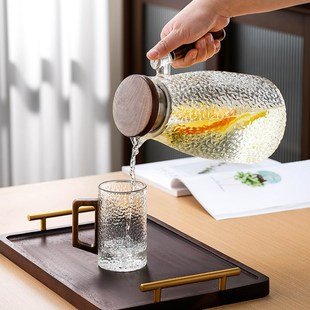 家用待客玻璃杯喝水杯子高档绿茶杯牛奶耐高温轻奢 冷水壶水具套装