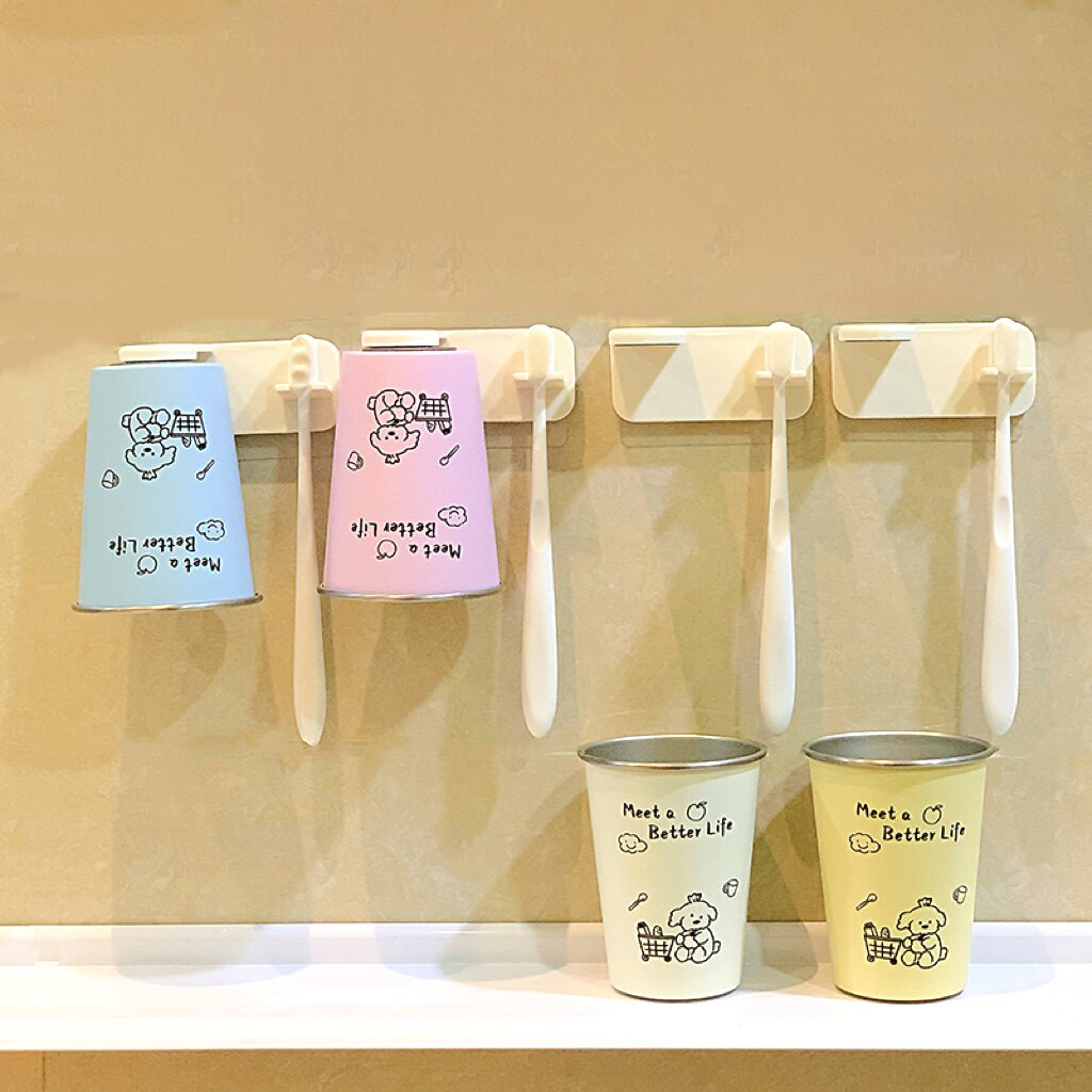 磁吸倒挂304不锈钢漱口杯