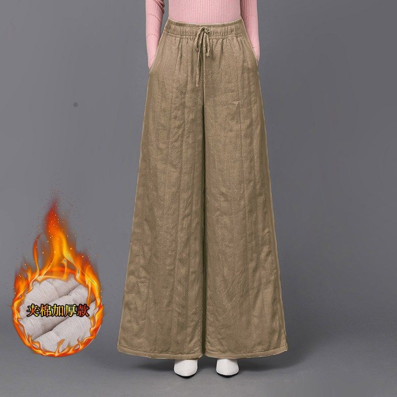 高端棉麻松紧腰系带棉裤美拉德冬款新款高档加厚保暖休闲直筒裤子,女装/女士精品,棉裤/羽绒裤,淘宝优惠券,粉丝福利购,淘宝优惠卷