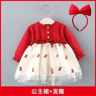 女童秋冬款连衣裙加绒1周岁衣服女宝宝公主裙春秋装婴儿裙子礼服2