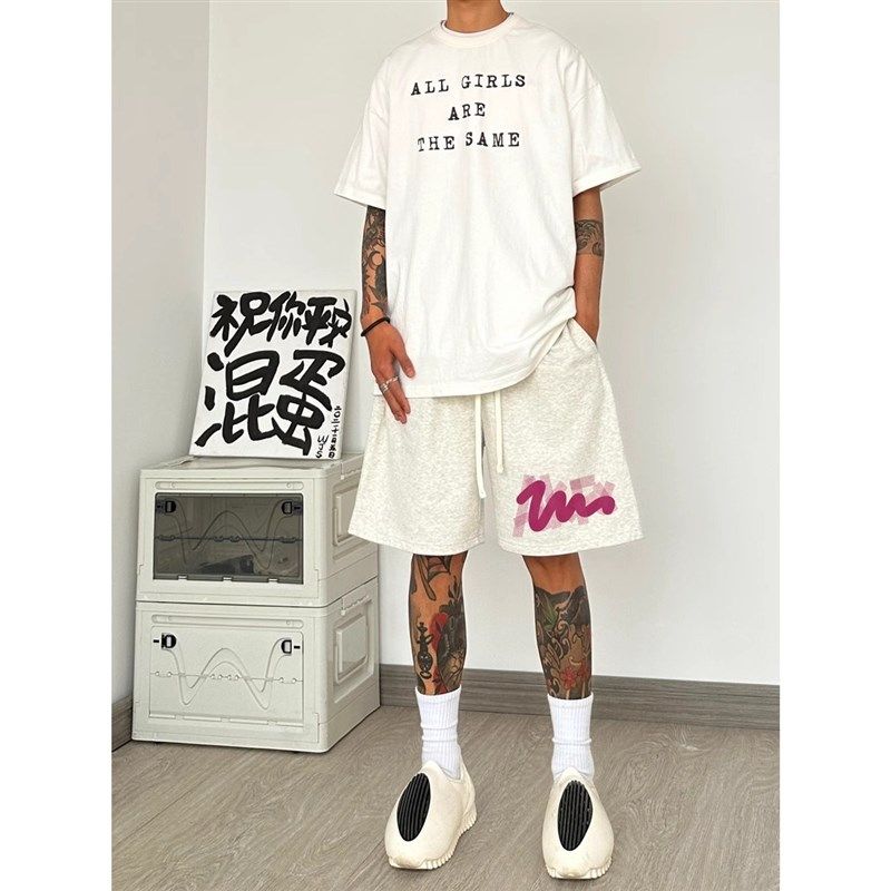 加大码300斤美式复古休闲运动短裤男女装夏季宽松潮牌直筒五分裤2,男装,短裤,淘宝优惠券,粉丝福利购,淘宝优惠卷