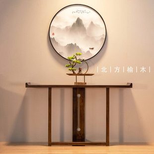 玄关柜佛台老榆木玄关桌供桌简约实木条案屏风隔断柜玄关台 新中式