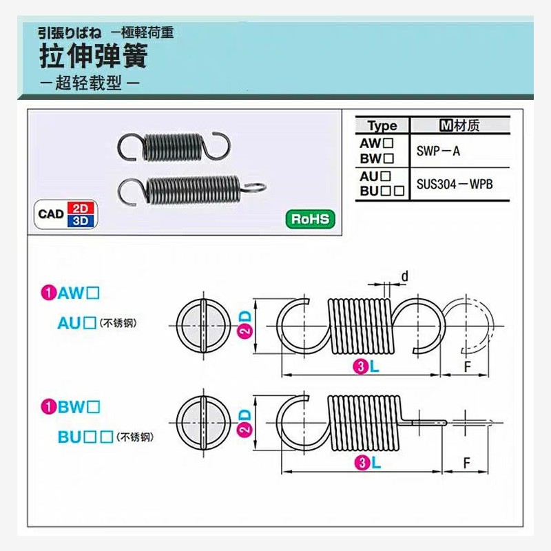拉簧AWA/3/4/5/6/8/12米