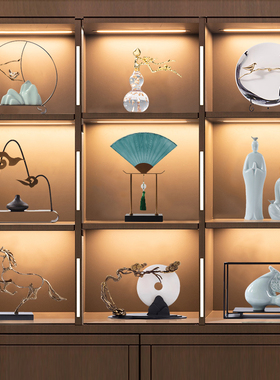 新中式摆件高端禅意客厅办公室玄关酒柜博古架样板间家居软装饰品