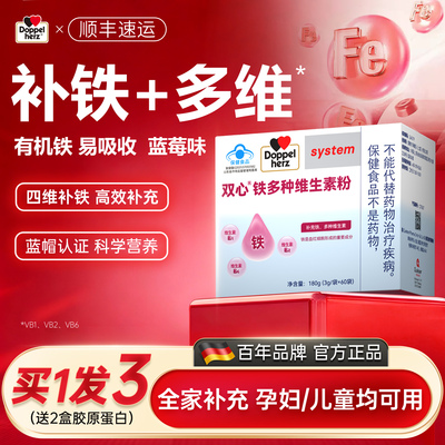 双心补铁剂加多种维生素蓝莓味