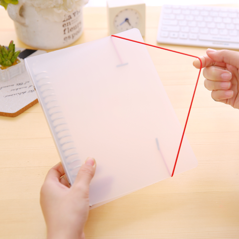 PP半透明外壳A5 B5 26孔钢夹活页夹A4记事本30孔笔记本子文具定制