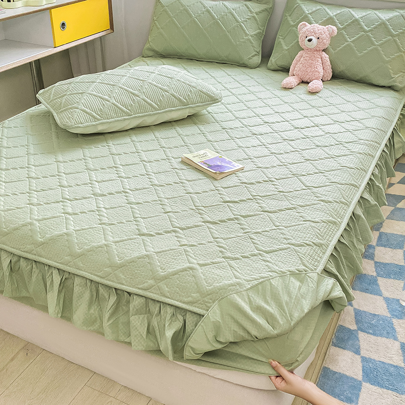 夹棉防水床笠单件防滑单床单儿童隔尿床罩席梦思保护套床垫防尘罩