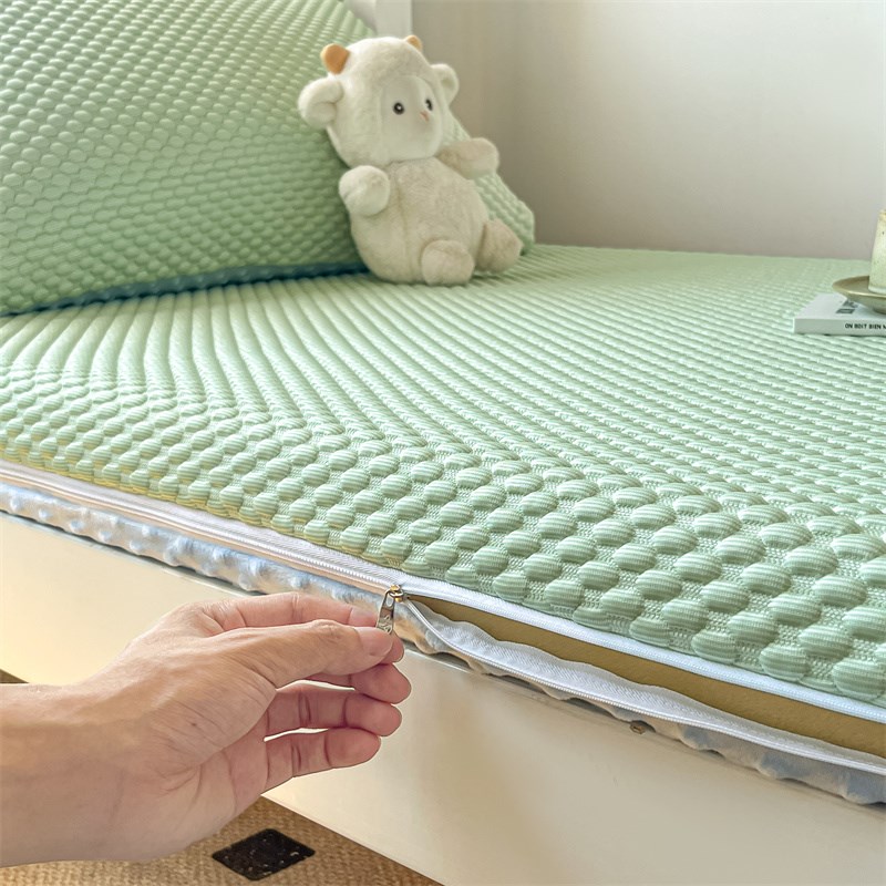 AB双面豆豆绒豆豆席学生宿舍床垫套拉链专用床笠90x190cm单人床罩