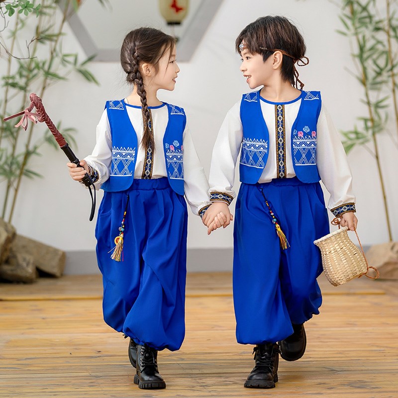 56个少数民族服广西壮族三月三儿童蒙古族女童苗族男童阿勒泰服装
