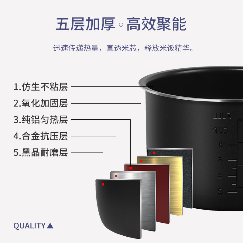 松桥PC-MS0404电压力锅4L升不粘锅内胆配件专用压力煲胆锅芯