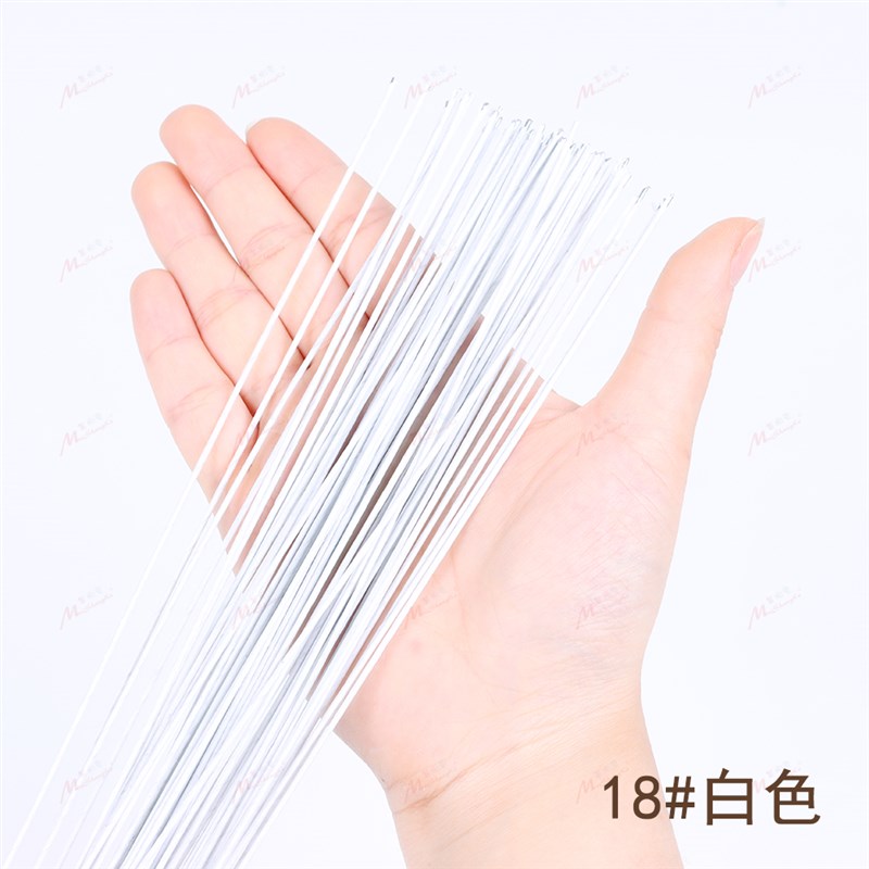 18号纸包花艺铁丝60cm花杆花枝手工皱纹纸花粘土花翻糖花花环圈