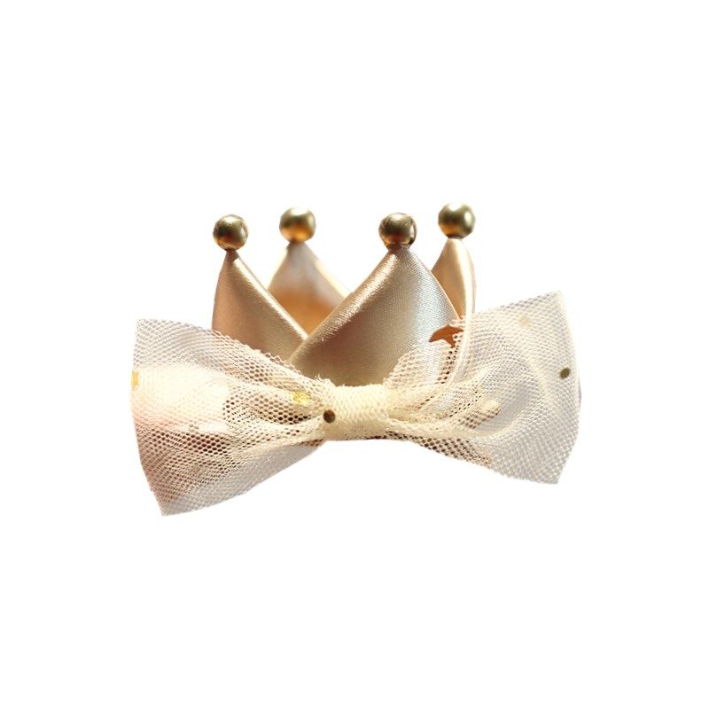 气质纯手工皇冠发夹女童头饰宝宝生日发饰儿童发卡拍照女孩蝴蝶结