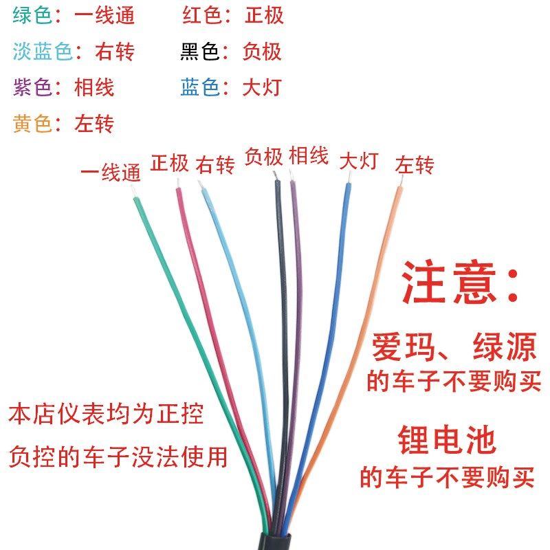 电动车T2仪表总成液晶仪表盘显示器通用改装表头壳防水一线 线通