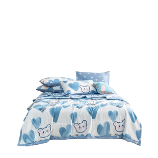 纯棉夏凉被全棉空调被可机洗水洗春夏季 薄被子学生宿舍单双人被褥