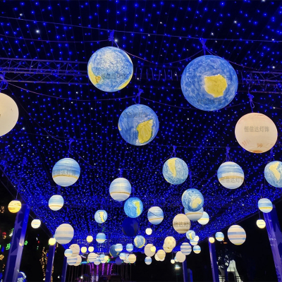 网红流浪星球灯吊灯星空装饰灯景观防水圆球创意灯户外行星月球灯