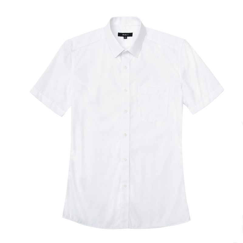 衬衫男短袖商务修身棉夏季工作免烫正装新款上班白职业白衬衣