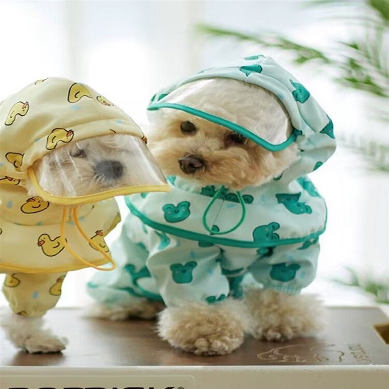 四季宠物狗狗雨衣比熊泰迪雪纳瑞博美中小型犬四脚可爱防雨水衣服