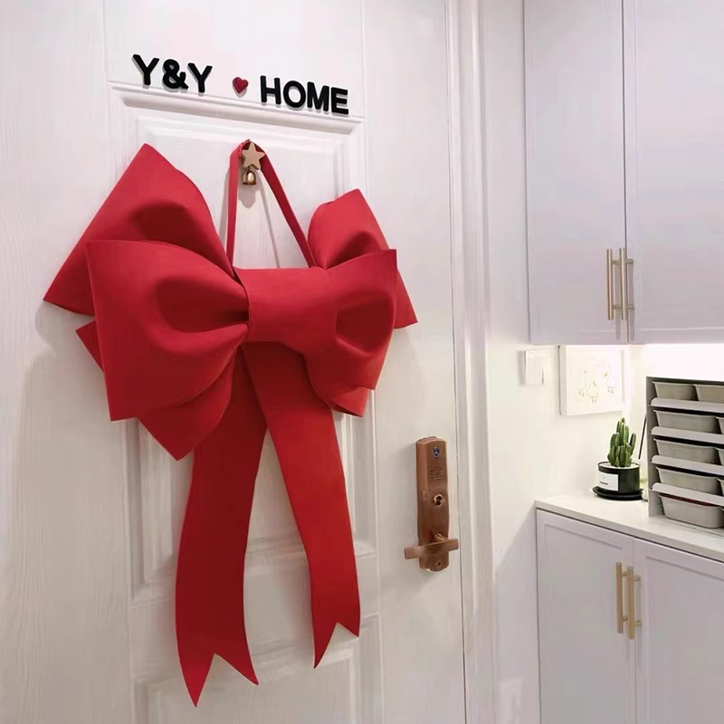 圣诞节装饰挂件场景布置氛围装扮大蝴蝶结diy材料包主题道具门饰