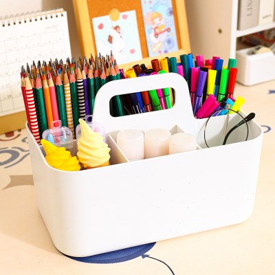 小学生儿童铅笔收纳盒素描橡皮分格可手提画笔彩色水彩笔笔筒文具