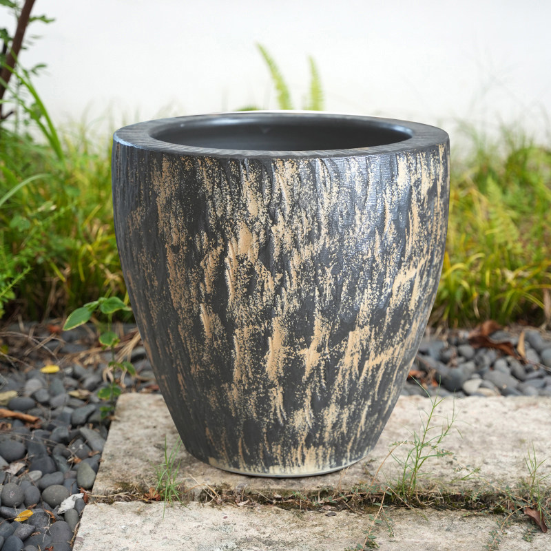 景德镇高温陶瓷鱼缸复古陶缸水缸庭院装饰摆件户外造景荷花缸流水