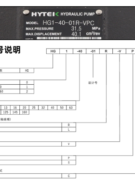 海特克齿轮泵HG1/HG0/HG2-80/125-01R-VPC内啮合液压伺服油泵双联