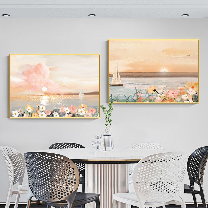 卧室床头装饰画温馨背景墙壁画奶油风花卉现代简约房间挂画北欧风图片