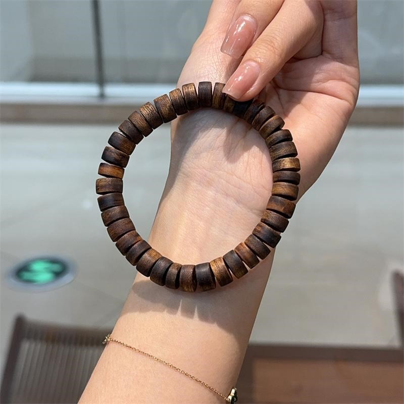 天然沉香黄奇楠药片diy手工编织手绳项链文玩时尚饰品隔珠串珠