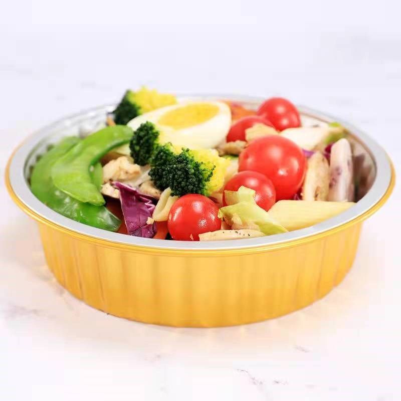 125只圆形锡纸盒烧烤盘碗金色密封铝箔盖商用一次性打包塑料盖,餐饮具,一次性餐盒,淘宝优惠券,粉丝福利购,淘宝优惠卷