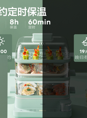 TOKIT厨几蒸锅电蒸锅家用三层多功能蒸汽笼智能蒸鱼自动蒸炖一体
