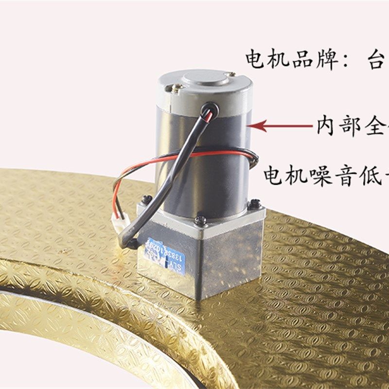 星级酒店大型钢结构餐桌电动转盘饭店大圆桌充电遥控自动旋转机芯