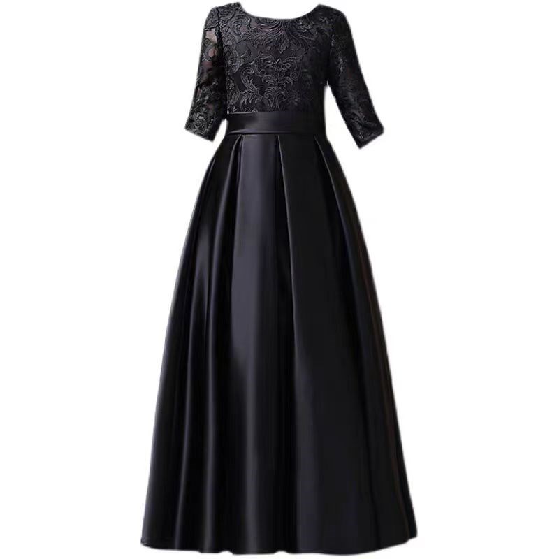 黑色女童礼服中大童走秀钢琴演出小提琴演奏服儿童乐团