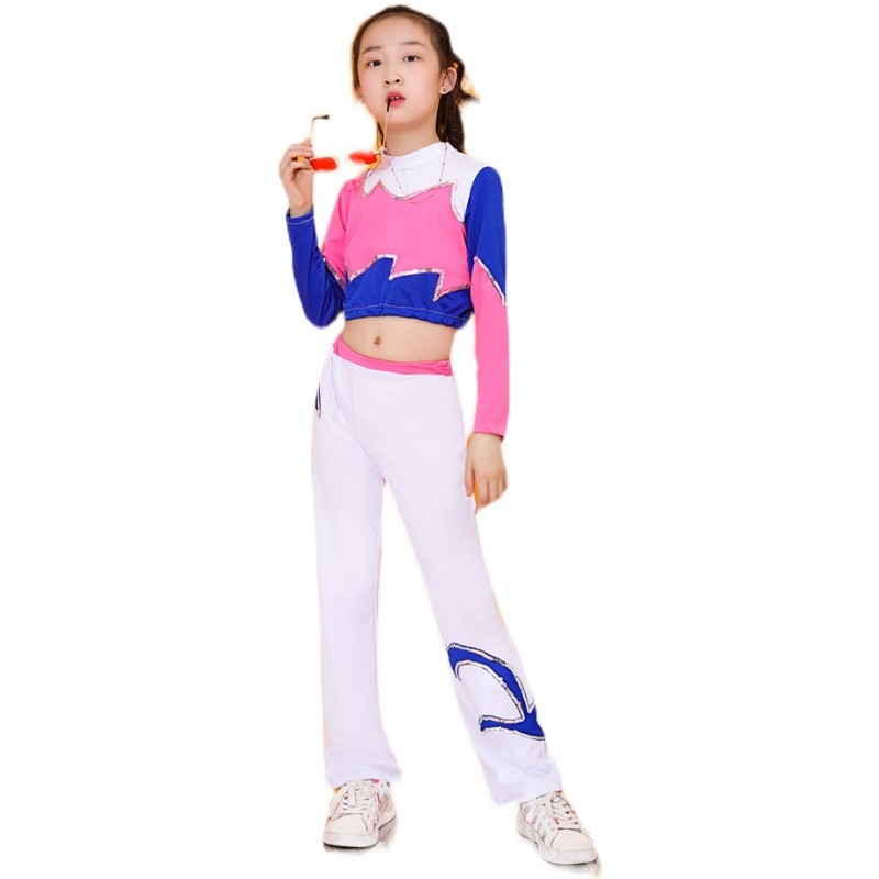 儿童啦啦操演出服啦啦队舞蹈服中小学生男女健美操团体比赛服套装