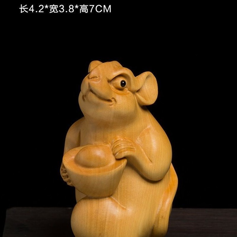 崖柏木香味十二生肖鼠牛虎兔龙蛇马羊猴鸡狗猪动物手把件桌面摆件