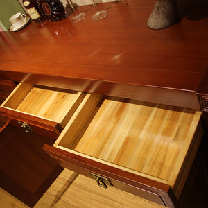 爱绿居 新中式全实木家具 海棠木餐边柜 实木茶水柜 储物柜边柜子