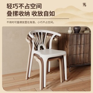 塑料椅子餐椅北欧餐桌椅现代简约加厚凳家用靠背书桌椅可叠放凳子