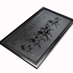 乌金石茶盘家用整块天然石头石材茶海功夫茶具排水石茶台茶托简约