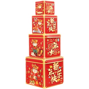 饰品盒子 过新年礼盒摆件橱窗道具春节场景布置堆头年货礼盒美陈装