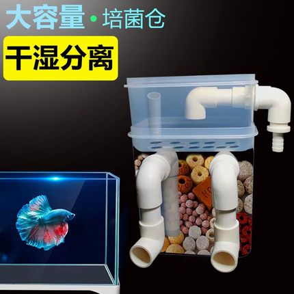 鱼缸过滤器壁挂式滴流盒外置过滤净水循环过滤三合一上滤干湿分离